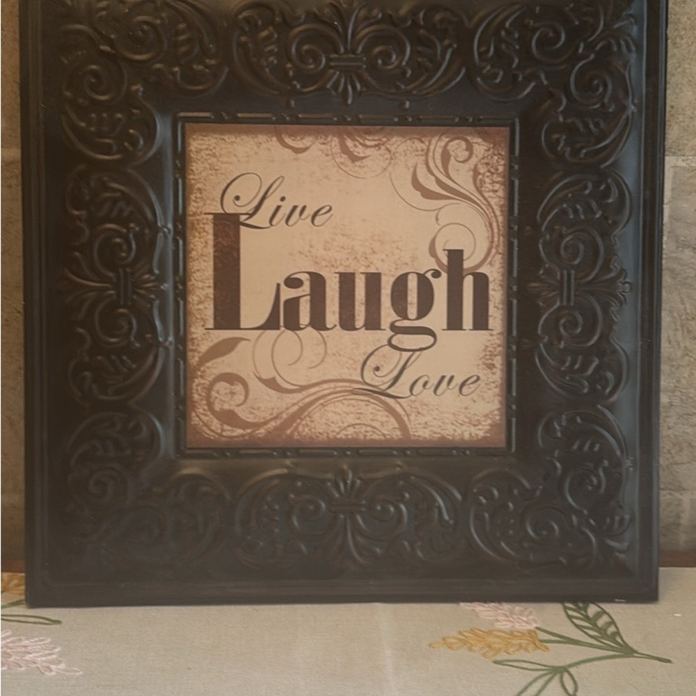Bronze Ornate 'Live Laugh Love' Wall Art